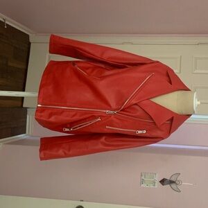 Maeve Red Faux leather jacket